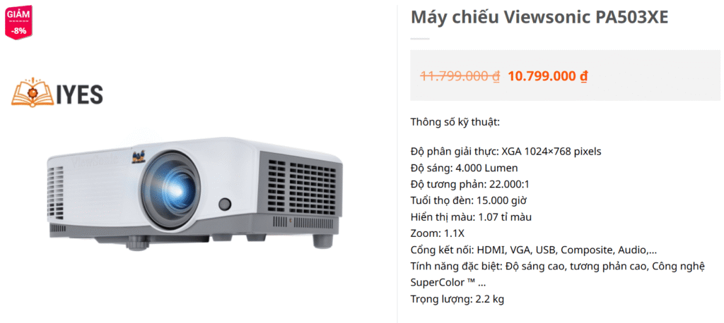Máy chiếu Viewsonic PA503XE